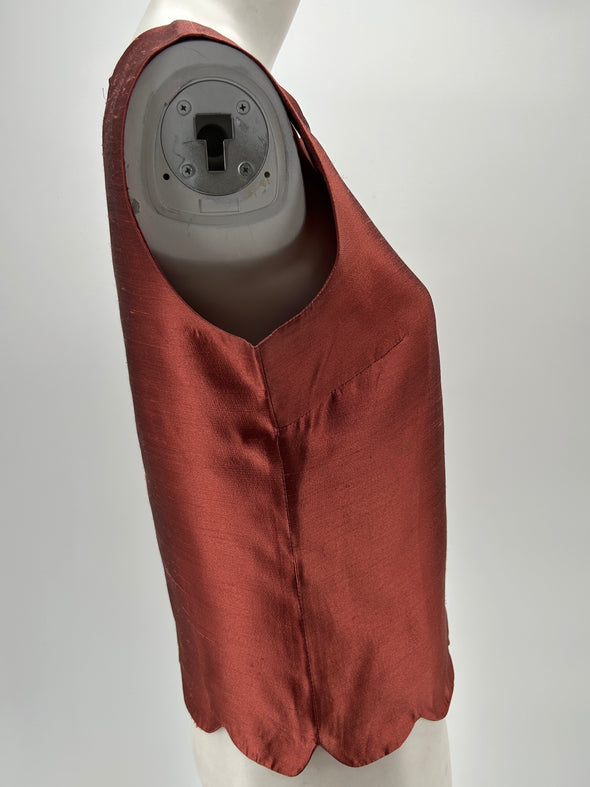 Top bordeaux sans manches