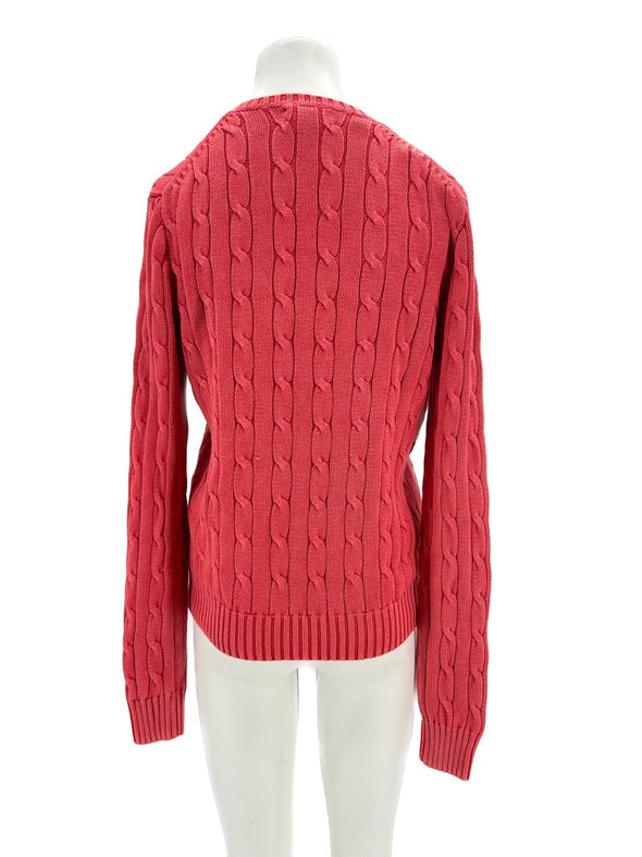Pull rouge torsadé