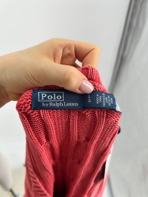 Pull rouge torsadé