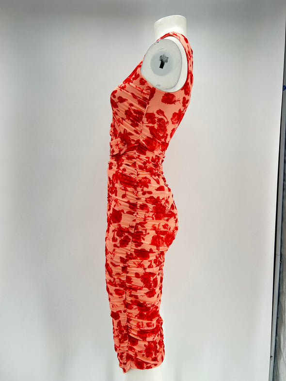 Robe asymétrique rouge