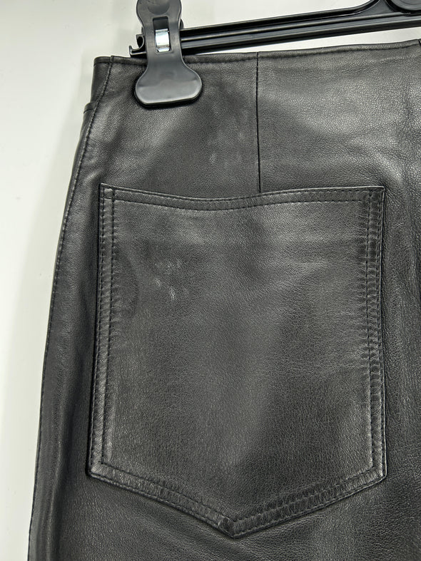Pantalon en cuir noir