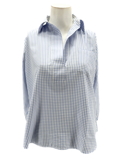 Chemise bleue à carreaux