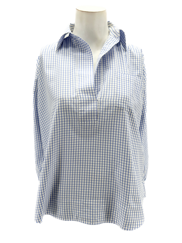 Chemise bleue à carreaux