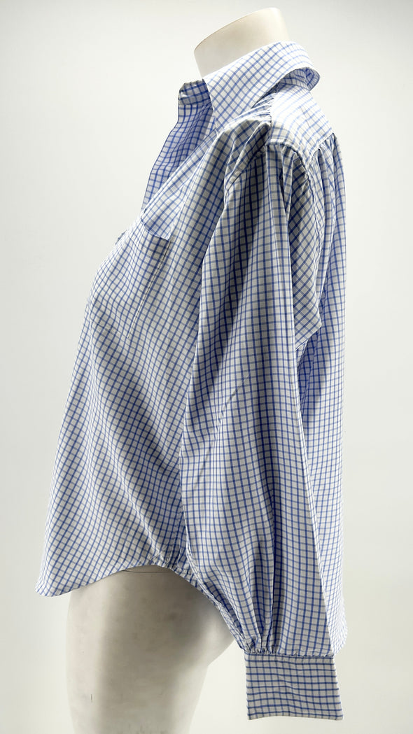 Chemise bleue à carreaux