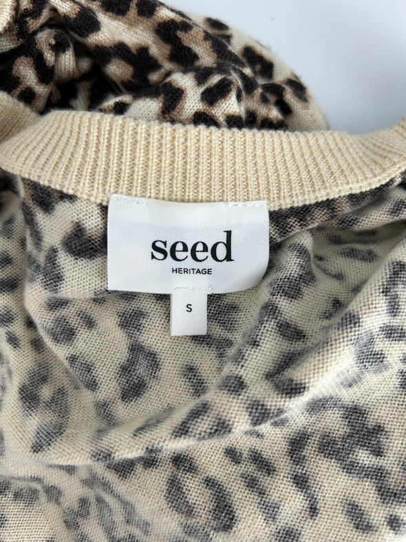 Cardigan en laine léopard
