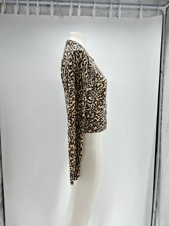 Cardigan en laine léopard
