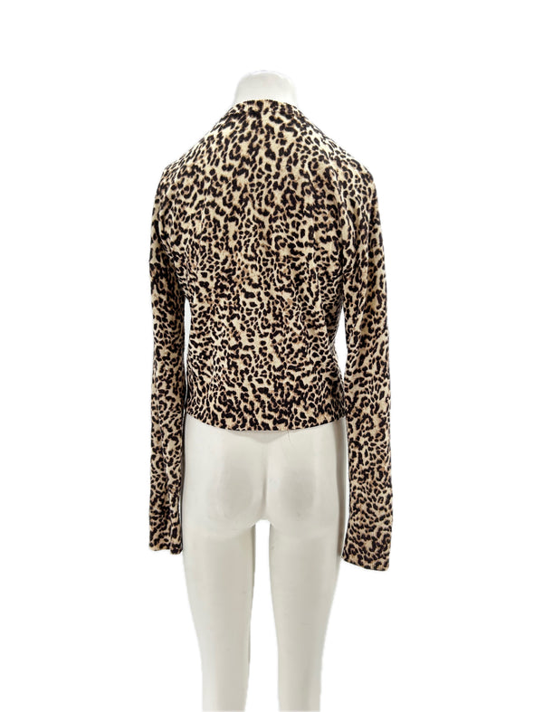 Cardigan en laine léopard