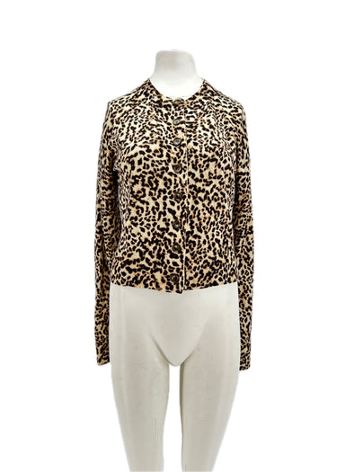 Cardigan en laine léopard