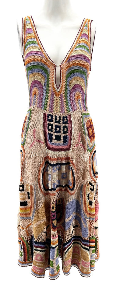 Robe longue à motifs multicolores