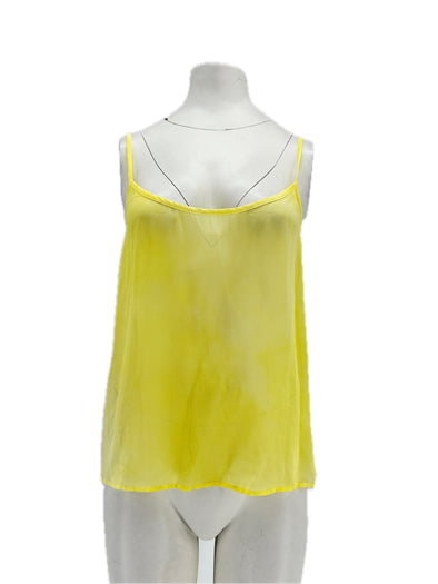 Top en soie jaune