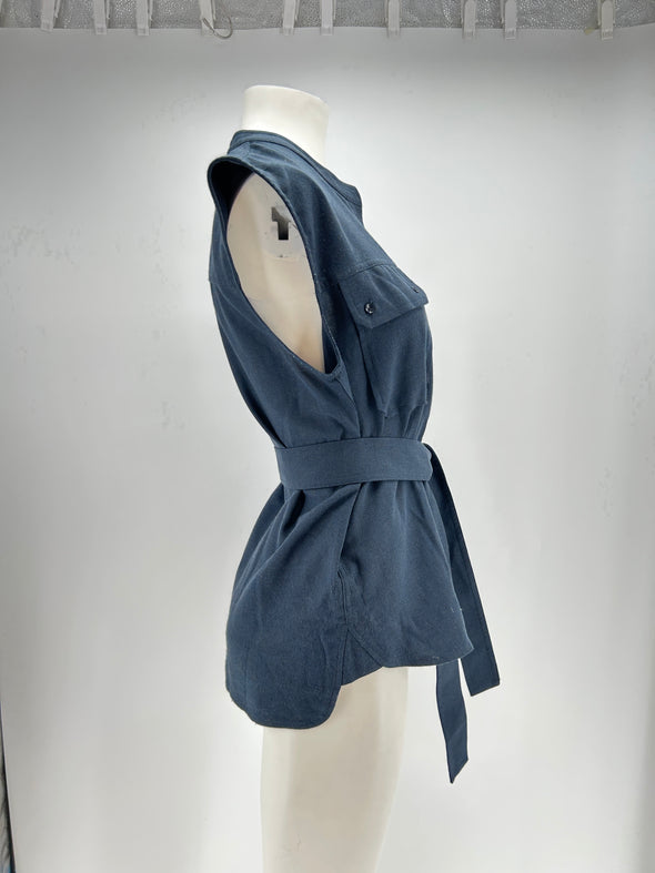 Chemise sans manches marine
