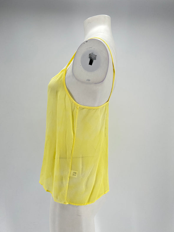 Top en soie jaune
