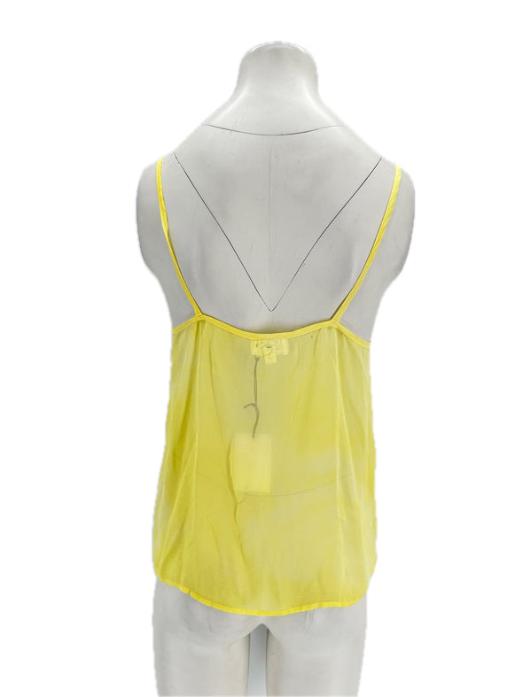 Top en soie jaune