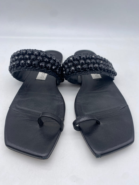 Sandales noires à perles