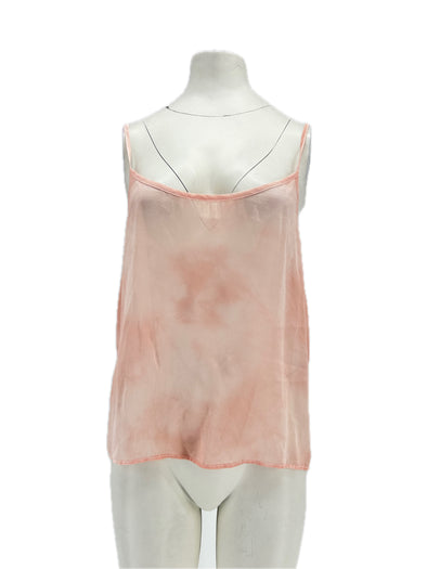Top en soie rose