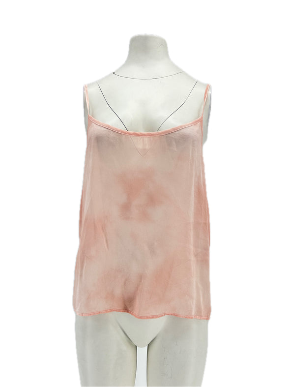Top en soie rose