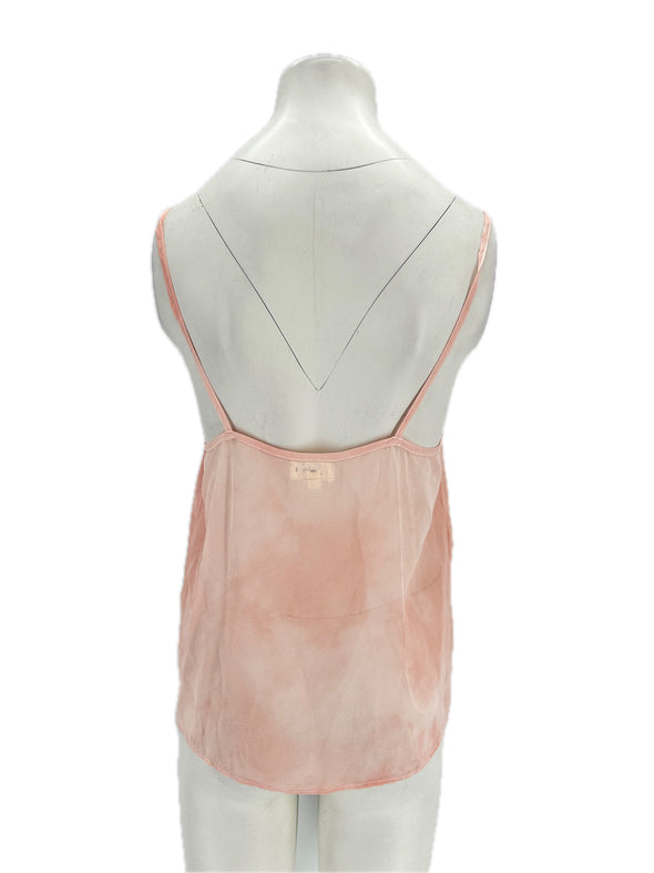 Top en soie rose