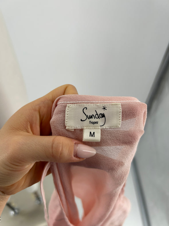 Top en soie rose