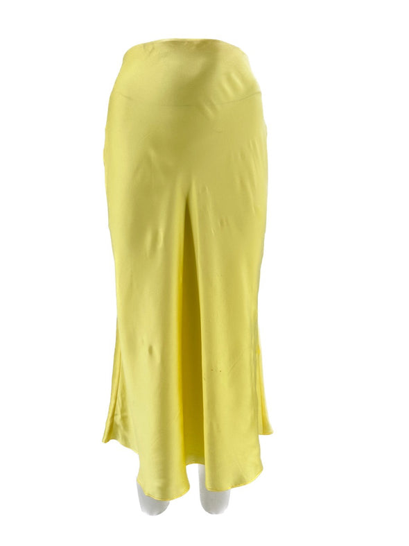 Jupe en soie jaune