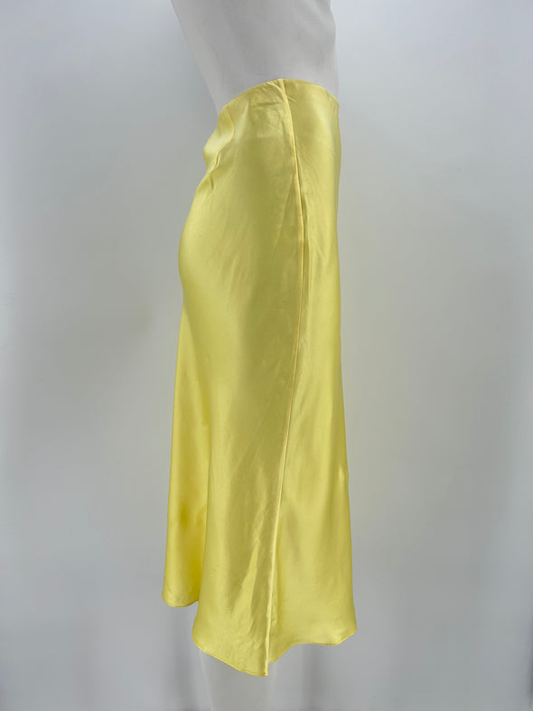 Jupe en soie jaune