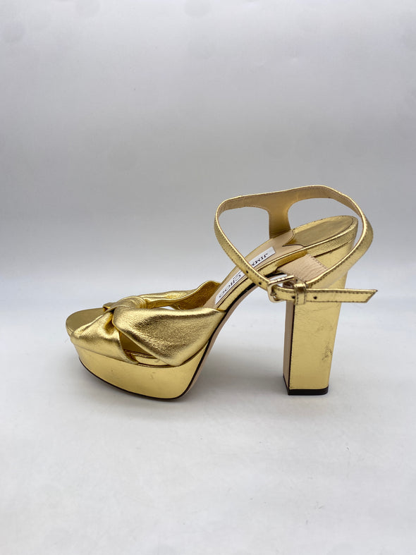Sandales "Heloise" en cuir doré