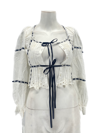 Blouse à nouer blanche