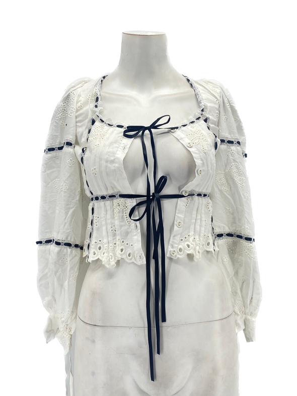 Blouse à nouer blanche