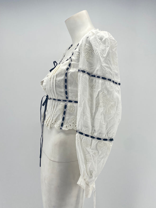 Blouse à nouer blanche