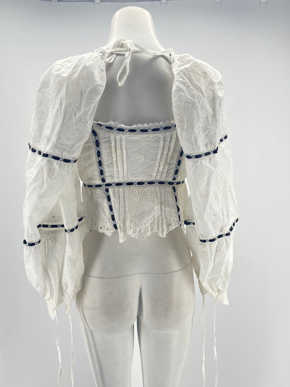 Blouse à nouer blanche