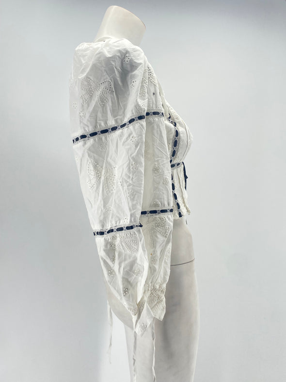 Blouse à nouer blanche