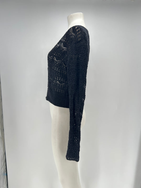Cardigan en lin noir