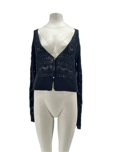Cardigan en lin noir
