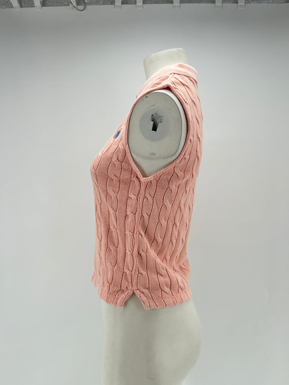 Pull sans manches rose