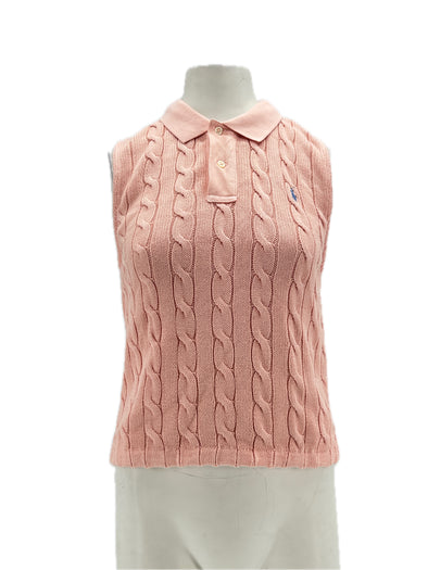 Pull sans manches rose