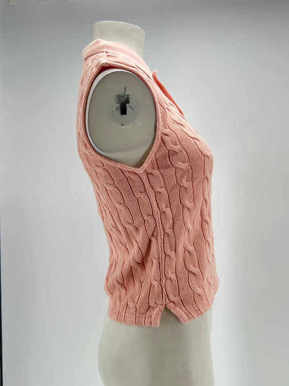 Pull sans manches rose