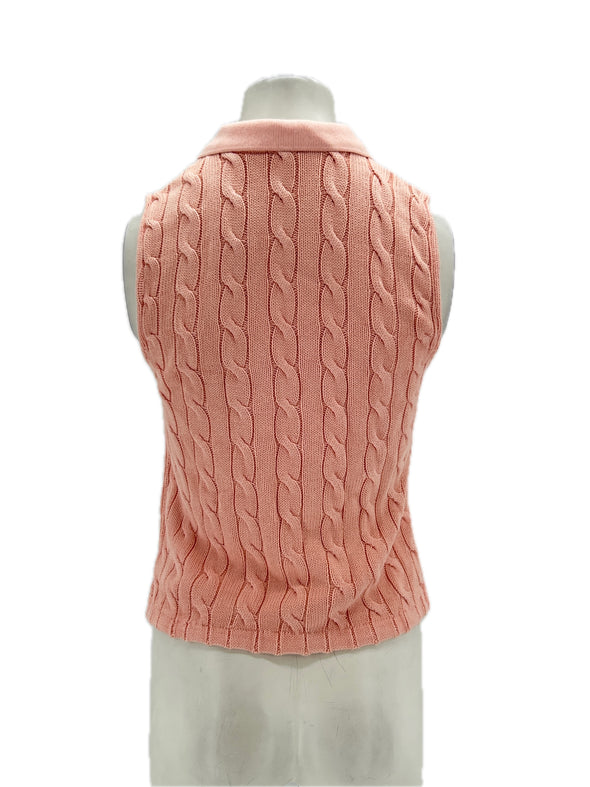 Pull sans manches rose