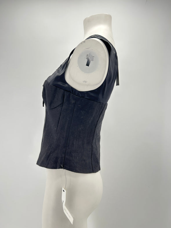 Top en lin noir