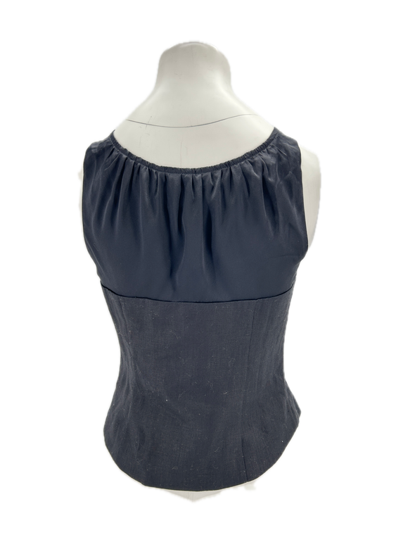 Top en lin noir