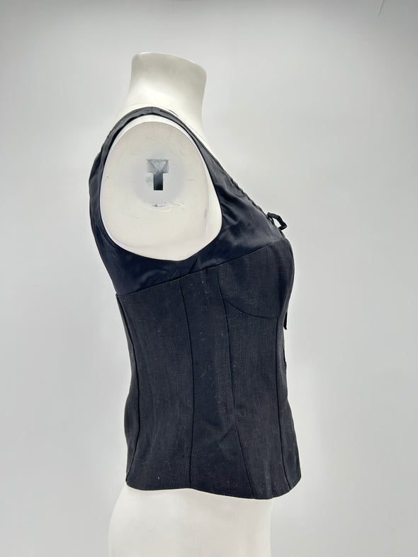 Top en lin noir