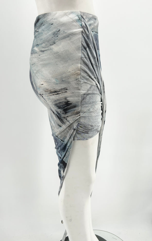 Jupe bleue asymétrique tie-dye
