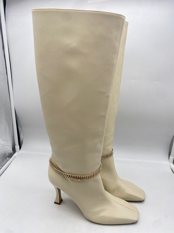 Bottes en cuir écru