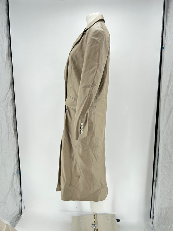 Manteau en cuir beige