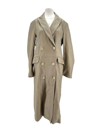 Manteau en cuir beige