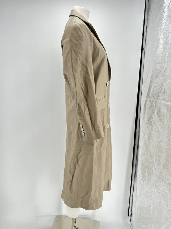 Manteau en cuir beige