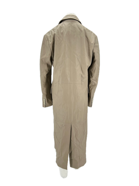 Manteau en cuir beige