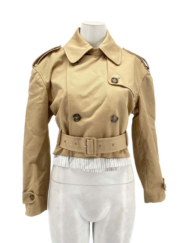 Trench court "Horace" en coton beige