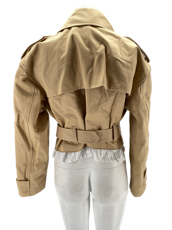 Trench court "Horace" en coton beige