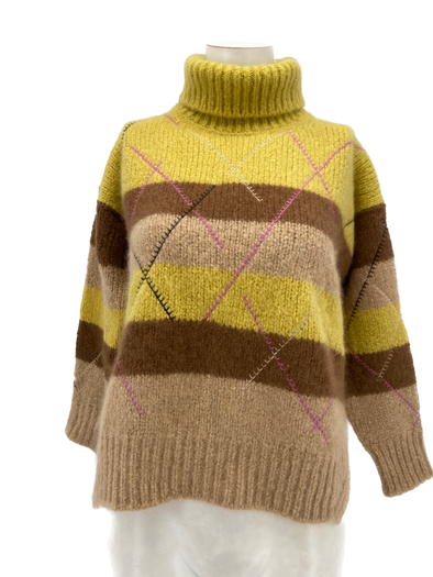 Pull jaune à rayures