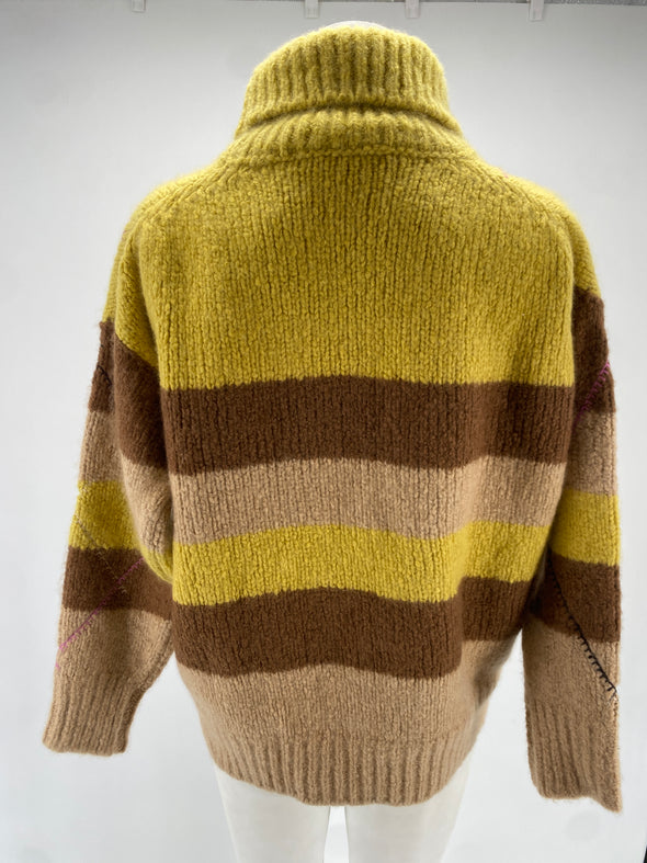 Pull jaune à rayures