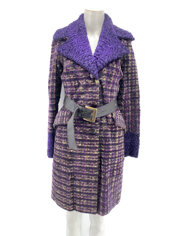 Manteau violet en lapin